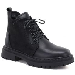 Skórzane botki damskie workery czarne T.Sokolski Z26-102. Czarne botki damskie T.Sokolski, ze skóry, bez obcasa, bez zapięcia. Za 219.99 zł.
