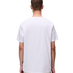 Koszulka męska Napapijri Salis. Białe koszulki sportowe męskie Napapijri, m, bez wzorów, bez kołnierzyka, bez ramiączek, trekkingowe. Za 119.99 zł.
