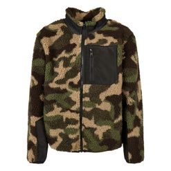 Kurtka Dla Chłopca Camo Sherpa. Brązowe kurtki i płaszcze dla chłopców Urban Classics, bez wzorów, casualowe, bez kaptura. Za 253.99 zł.
