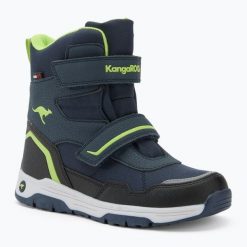 Śniegowce juniorskie KangaROOS K-MJ Camp V RTX dk. Niebieskie śniegowce i trapery damskie KangaRoos, z materiału. Za 169.99 zł.