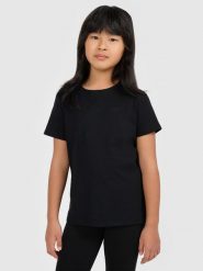 4F T-shirt gładki dziewczęcy - czarny 122 (6-7 lat). Czarne t-shirty i topy dla dziewczynek 4f, bez wzorów, z bawełny, bez ramiączek. Za 29.99 zł.