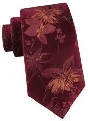 Męski Krawat - Bordowy w Kwiaty - Alties. Czerwone krawaty i muchy Alties, bez wzorów, z tkaniny, eleganckie. Za 55.00 zł.
