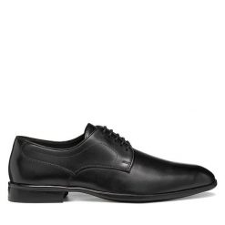 Półbuty Geox. Czarne eleganckie półbuty Geox, wizytowe, bez zapięcia. Za 549.99 zł.