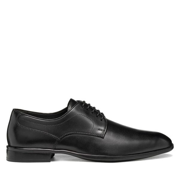 Półbuty Geox. Czarne eleganckie półbuty Geox, wizytowe, bez zapięcia. Za 469.99 zł.