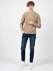 Pepe Jeans Sweter "New Jules" | PM702278 | New Jules | Mężczyzna | Piaskowy, Beżowy. Brązowe swetry przez głowę męskie Pepe Jeans, l, bez wzorów, z dzianiny, bez kołnierzyka. W wyprzedaży za 229.00 zł.