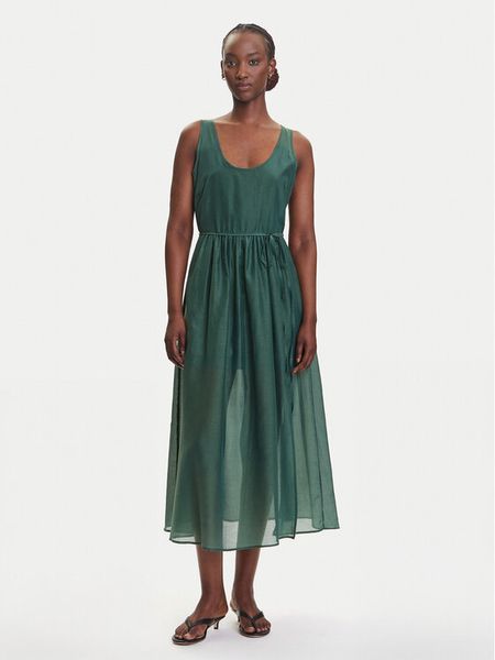 Marella Sukienka codzienna Nez 2515221172 Zielony Regular Fit. Zielone sukienki damskie Marella, na co dzień, bez wzorów, z bawełny, bez kołnierzyka, bez ramiączek, proste. Za 479.99 zł.