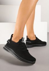 Czarne Elastyczne Buty Sportowe Sneakersy Nuriane. Czarne obuwie sportowe damskie Renee, bez wzorów, z jeansu. Za 44.99 zł.