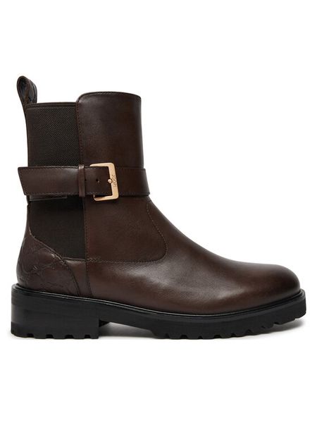 JOOP! Botki 4140007699 Brązowy. Brązowe botki damskie JOOP!, ze skóry, bez obcasa, na płaskiej podeszwie, bez zapięcia. Za 709.99 zł.