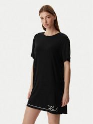 KARL LAGERFELD Koszula nocna B1W45009 Czarny Regular Fit. Czarne koszule nocne damskie KARL LAGERFELD, xl, bez wzorów, z wiskozy. Za 429.99 zł.