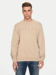 Replay Bluza M6975 .000.21842 Beżowy Regular Fit. Brązowe bluzy męskie Replay, l, bez wzorów, z bawełny, bez kaptura. Za 219.99 zł.