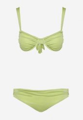 Jasnozielone Dwuczęściowe Bikini Biustonosz Wiązany na Plecach Majtki Typu Figi Tiamanis. Zielone bikini damskie Born2be, na lato, l, bez wzorów. Za 109.99 zł.