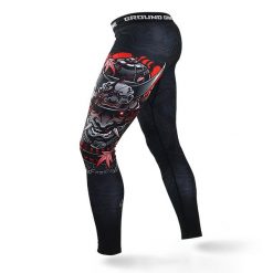 Legginsy do MMA męskie Ground Game SAMURAI 2.0. Czarne legginsy sportowe męskie GROUND GAME, m, bez wzorów, z elastanu, do biegania. Za 159.99 zł.