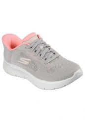 Buty SKECHERS GO WALK FLEX SAFIYA Beżowy. Brązowe obuwie sportowe damskie Skechers, bez wzorów, z materiału, do biegania. Za 318.99 zł.