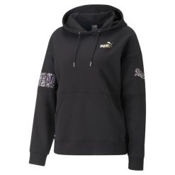 Bluza Z Kapturem Puma Power Nova Shine Colorblock. Czarne bluzy damskie Puma, na zimę, s, bez wzorów, z kapturem. Za 399.99 zł.