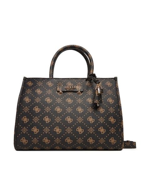 Guess Torebka Silia HWGP98 90220 Brązowy. Brązowe torebki do ręki damskie Guess, z aplikacjami, ze skóry, bez dodatków. Za 519.99 zł.