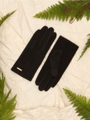 Rękawiczki - czarny. Czarne rękawiczki damskie Sinsay, bez wzorów. Za 19.99 zł.