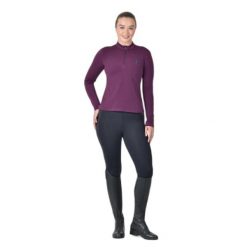 Damska bluza jeździecka z długim rękawem z meshu Dublin. Fioletowe bluzy damskie DUBLIN, s, bez wzorów, z materiału, bez kaptura. Za 307.00 zł.