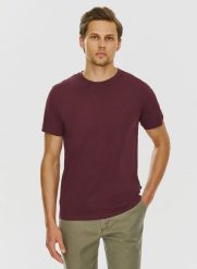 PAKO LORENTE – Bawełniany bordowy t-shirt z okrągłym dekoltem. Czerwone t-shirty męskie Pako Lorente, xl, bez wzorów, z bawełny, bez kołnierzyka. Za 49.99 zł.