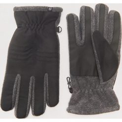 Rękawiczki z łączonych materiałów - Czarny. Czarne rękawiczki męskie House, z materiału. Za 59.99 zł.