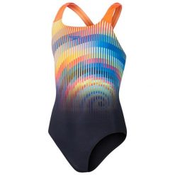 Strój kąpielowy jednoczęściowy dziewczęcy na basen Speedo Digital. Czarne stroje kąpielowe dla dziewczynek Speedo, bez wzorów. Za 184.50 zł.
