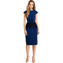 Sukienka ołówkowa z koronką s108. Niebieskie sukienki damskie Style, w koronkowe wzory, z koronki. Za 149.90 zł.