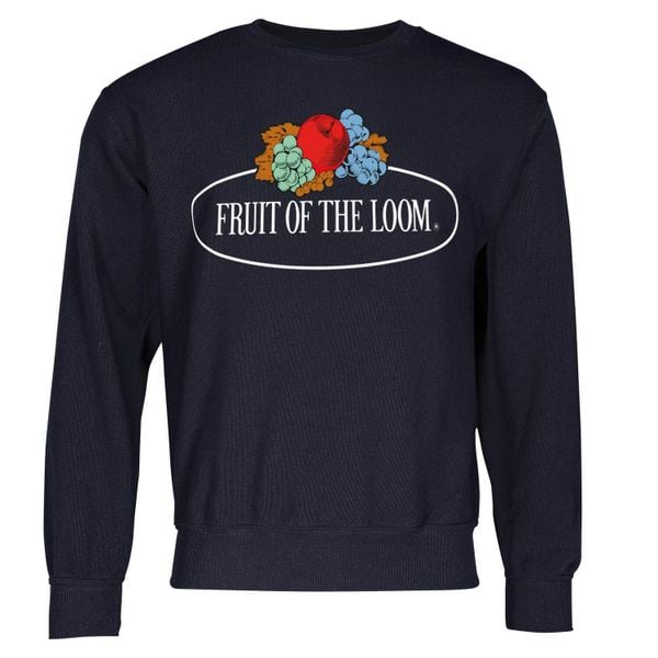 Męska Bluza Z Nadrukiem Logo W Stylu Vintage. Niebieskie bluzy męskie Fruit of the Loom, m, bez wzorów, bez kaptura. Za 80.99 zł.
