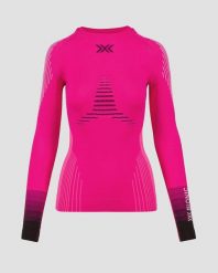 Koszulka damska X-Bionic Invent Graphics Shirt Ls Fluo Pink/White P400. Czerwone koszulki sportowe damskie X Bionic, s, bez wzorów, z materiału, bez kołnierzyka, bez ramiączek, na fitness i siłownię. Za 510.00 zł.