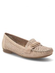Rieker Mokasyny 40068-61 Beżowy. Brązowe mokasyny damskie Rieker, ze skóry. Za 319.99 zł.