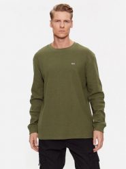 Tommy Jeans Longsleeve DM0DM15041 Zielony Classic Fit. Zielone bluzki z długim rękawem męskie Tommy Jeans, m, bez wzorów, z bawełny, bez kołnierzyka. Za 209.99 zł.