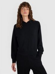 4F Bluza dresowa nierozpinana z modalem damska - czarna XL. Czarne bluzy sportowe damskie 4f, l, bez wzorów, z dresówki, z kapturem. W wyprzedaży za 169.99 zł.