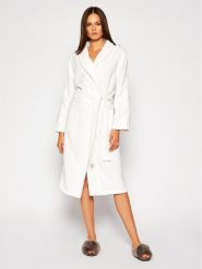 Calvin Klein Underwear Szlafrok Robe 000EW1159E Biały. Białe szlafroki damskie Calvin Klein Underwear, l, bez wzorów, z bawełny, bez ramiączek, bez kaptura. Za 459.99 zł.