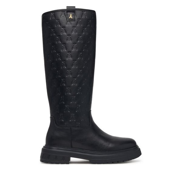 Kozaki Patrizia Pepe. Czarne buty zimowe dziewczęce Patrizia Pepe, bez wzorów, bez zapięcia. Za 824.99 zł.