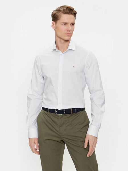 Tommy Hilfiger Koszula MW0MW34629 Niebieski Slim Fit. Niebieskie koszule męskie Tommy Hilfiger, m, bez wzorów, z bawełny, bez kołnierzyka, bez ramiączek. Za 249.99 zł.