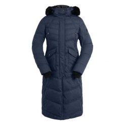 Damski płaszcz jeździecki ELT Saphira. Niebieskie płaszcze damskie ELT, xs, bez wzorów, z futra, długie, bez kaptura. Za 472.00 zł.