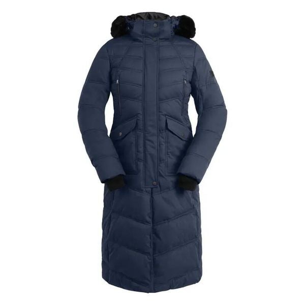 Damski płaszcz jeździecki ELT Saphira. Niebieskie płaszcze damskie ELT, xs, bez wzorów, z futra, długie, bez kaptura. Za 472.00 zł.