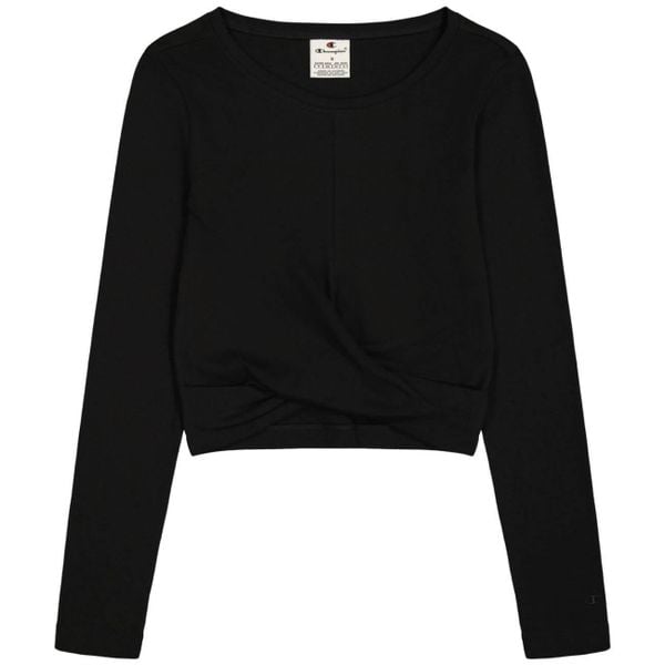 Crop Top Damski Z Okrągłym Dekoltem 117435 MS524. Czarne t-shirty damskie Champion, m, bez wzorów, casualowe, bez kołnierzyka. Za 179.99 zł.