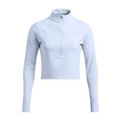 Longsleeve do biegania damski Under Armour Launch Elite Half Zip. Niebieskie koszulki sportowe damskie Under Armour, l, bez wzorów, bez kołnierzyka, bez ramiączek, do biegania. Za 249.99 zł.