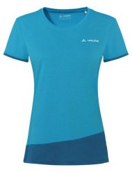 Koszulka damska Sveit Shirt. Niebieskie koszulki sportowe damskie Vaude, bez wzorów, z bawełny, bez kołnierzyka, bez ramiączek, trekkingowe. Za 189.00 zł.