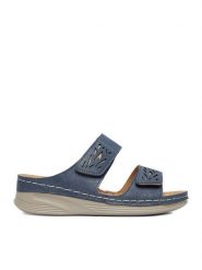 Go Soft Klapki CEO-WYL05010-11 Niebieski. Niebieskie klapki damskie GO SOFT, bez wzorów, ze skóry, bez obcasa. Za 89.99 zł.