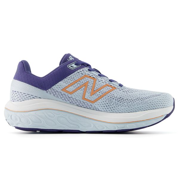 Buty damskie New Balance Fresh Foam 860 v14 W86014E – niebieskie. Niebieskie obuwie sportowe damskie New Balance, bez wzorów, z materiału, do biegania. Za 749.99 zł.
