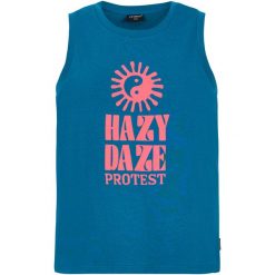 Top bez rękawów damski PROTEST PRTMalang. Niebieskie koszulki sportowe damskie Protest, bez wzorów, bez kołnierzyka, bez ramiączek. Za 119.99 zł.