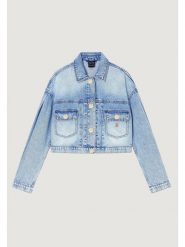 Armani Exchange Kurtka jeansowa XW002260 AF21338 MB001 Niebieski Regular Fit. Niebieskie kurtki damskie Armani Exchange, xl, bez wzorów, z bawełny, bez kaptura. Za 959.99 zł.