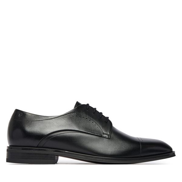 Półbuty BOSS. Czarne eleganckie półbuty Boss, wizytowe, bez zapięcia. Za 1,339.99 zł.