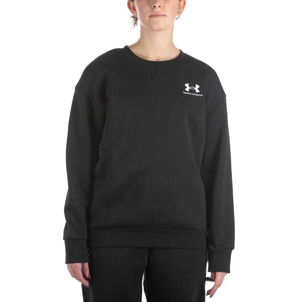 Under Armor Essential Czarna Bluza Fleece Damska. Czarne bluzy damskie Under Armour, m, bez wzorów, z bawełny, bez kaptura, na fitness i siłownię. Za 287.45 zł.