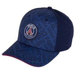 Czapka z daszkiem Paris Saint Germain cap all-over print granatowa. Niebieskie czapki i kapelusze męskie PSG, bez wzorów. Za 104.90 zł.
