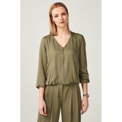 Żakiet w kolorze khaki. Brązowe żakiety damskie marki Patrizia Aryton, bez wzorów, z jedwabiu. W wyprzedaży za 389.95 zł.