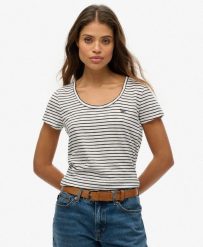 T-shirt z okrągłym dekoltem. Niebieskie t-shirty damskie Superdry., xl, bez wzorów, z bawełny, bez kołnierzyka. Za 120.70 zł.