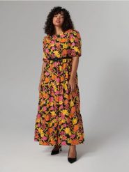 Sukienka maxi ze wzorem - czarny. Czarne sukienki damskie Sinsay, l, bez wzorów, bez kołnierzyka, bez ramiączek, maxi. Za 89.99 zł.