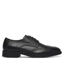 Półbuty Geox. Czarne eleganckie półbuty Geox, wizytowe, bez zapięcia. Za 449.99 zł.
