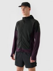 4F Bluza do biegania szybkoschnąca męska - fioletowa L. Fioletowe bluzy męskie 4f, l, bez wzorów, z dzianiny, z kapturem, do biegania. W wyprzedaży za 139.99 zł.